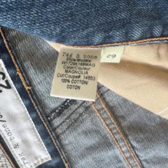 NWT RAG AND BONE MAGNOLIA DISTRESSED TWO TONED JEANS - SIZE 29 - Picture 3 of 6